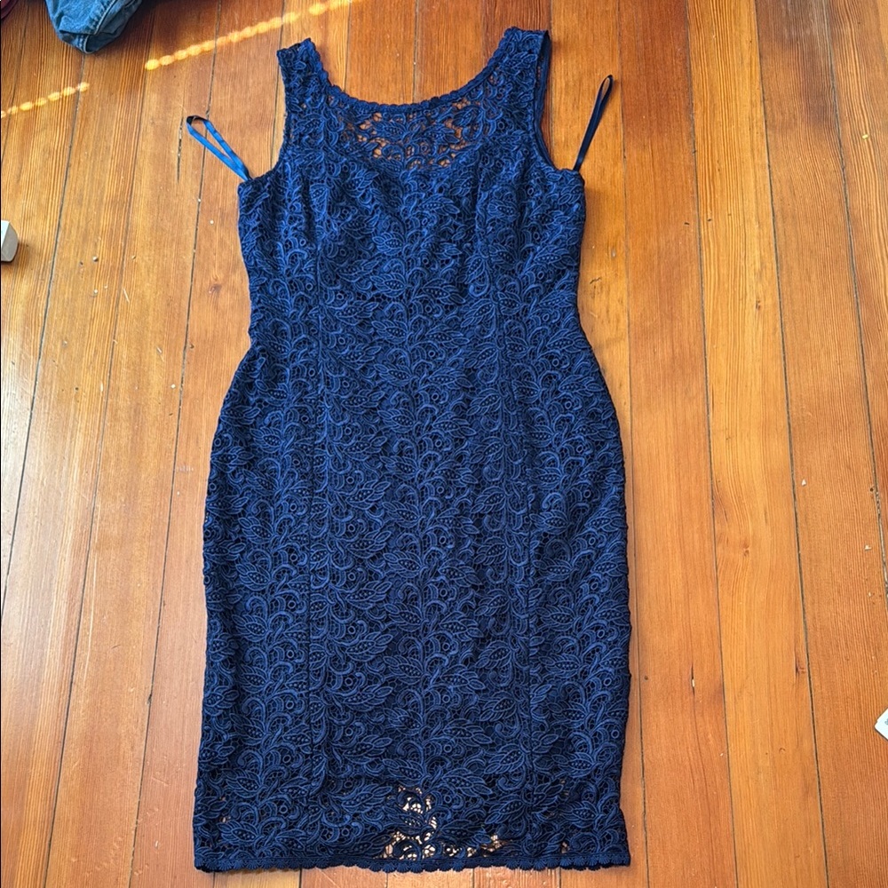 White House Black Market Navy Lace Dress